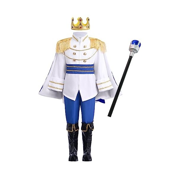 IDOPIP Deguisement Roi pour Enfants Garçon, Deguisement prince Médiéval enfant Costume Roi Garçon, Costume Enfant Jeu de rôle