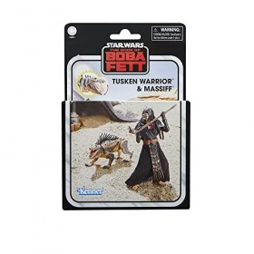 Star Wars The Vintage Collection, Tusken Warrior & Massiff, Pack de 2&nbsp;Figurines de 9,5&nbsp;cm, Le Livre de Boba Fett