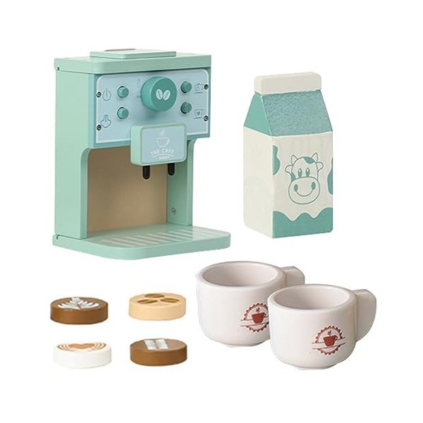 Accessoire Cuisine Enfant, Jouet Aliment en Bois, Enfant Fruits Jouet à Couper, Service à Thé en Bois Jeu dimitation Jouet, 