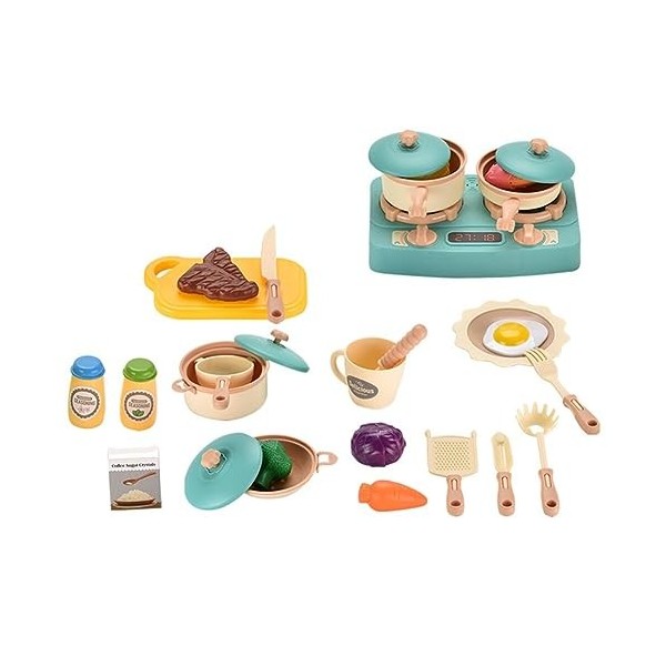 Accessoire Cuisine Enfant, Jouet Aliment en Bois, Enfant Fruits Jouet à Couper, Service à Thé en Bois Jeu dimitation Jouet, 