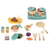 Accessoire Cuisine Enfant, Jouet Aliment en Bois, Enfant Fruits Jouet à Couper, Service à Thé en Bois Jeu dimitation Jouet, 