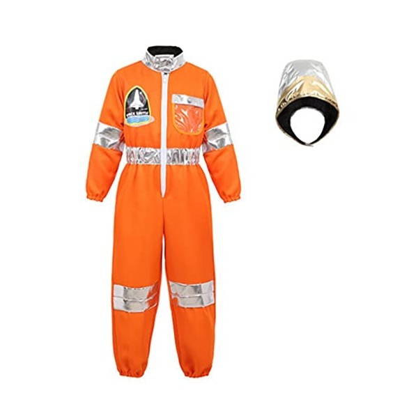 Zenhhrpt Enfants Astronaute Cosplay Costumes Spaceman Combinaison vol habiller Costume avec casque astronaute jeux de rôle en