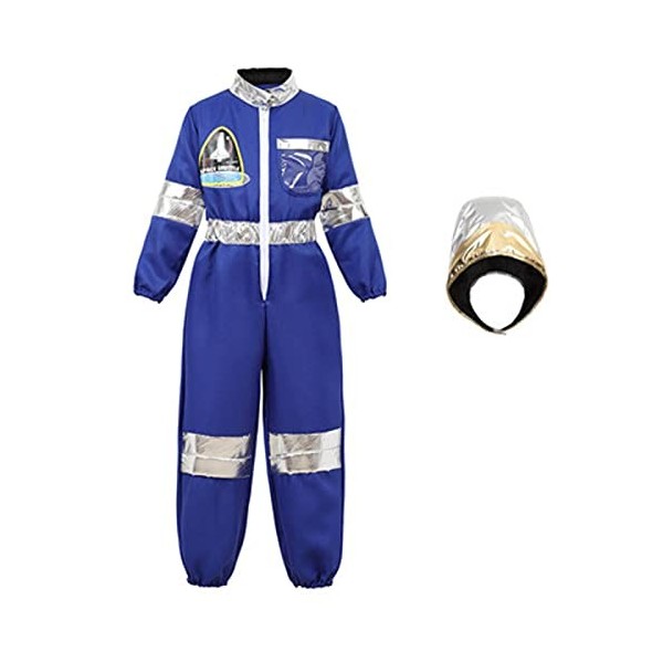 Zenhhrpt Enfants Astronaute Cosplay Costumes Spaceman Combinaison vol habiller Costume avec casque astronaute jeux de rôle en