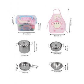 Qyebavge】Jouets De Simulation De Cuisine pour Enfants – Batterie De Cuisine en Acier Inoxydable pour Un Jeu Imaginatif