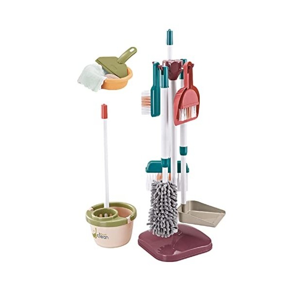 Ensemble de Nettoyage pour Jeu d'Imitation de Poupées et Accessoires pour Enfants 9 Pcs Mini Jouets de Nettoyage Ménagers avec Couleurs Aléatoires pour Jeu Intérieur de Maison de Poupée 9 Pcs
