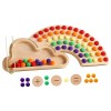 Sharplace Perles en bois, jeu de perles en bois, outils éducatifs sensoriels, jouets éducatifs dapprentissage précoce couleu