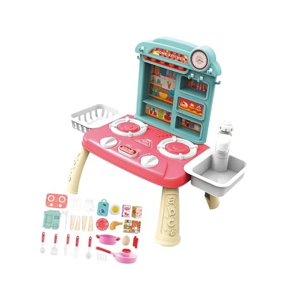 Amagogo Jouets dévier de Cuisine, Jouet de Lavage de Cuisine avec Eau Courante, système de Cycle deau Automatique pour Jeu 