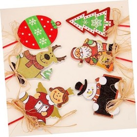 ibasenice Jouet pour Enfants 18 Pièces Trucs pour Enfants Choses pour Enfants De Noël en Bois Étiquette De Noël DÉtiquette J