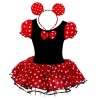 Lito Angels Deguisement Minnie Mouse Robe Tutu Bebe Fille, Anniversaire Fete Halloween Carnaval, avec Oreilles de Souris Serr