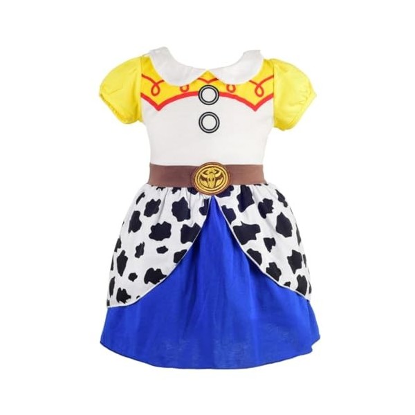 Lito Angels Deguisement Robe Enfant Fille, Anniversaire Fete Carnaval Cowgirl Costume Vetement Ete, Taille 7-8 ans étiquette