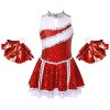 TiaoBug Costume Pom-pom Girl Enfant Fille Déguisement Cheerleaders Cospaly Halloween Carnaval Paillettes Robe Dance Gymnastiq