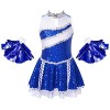 TiaoBug Costume Pom-pom Girl Enfant Fille Déguisement Cheerleaders Cospaly Halloween Carnaval Paillettes Robe Dance Gymnastiq