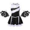 TiaoBug Costume Pom-pom Girl Enfant Fille Déguisement Cheerleaders Cospaly Halloween Carnaval Paillettes Robe Dance Gymnastiq