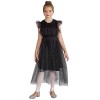 YiZYiF Enfant Fille Déguisement Mercredi Addams Cosplay Costume Famille Addams Robe de Bal Halloween Noël Carnaval Fête Robes