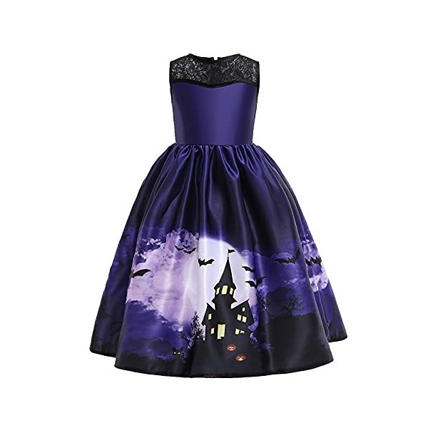 Xiaojiu DéGuisement Enfant Fille Deguisement Enfant Sorciere,Enfant 6 Ans Robe De Soirée Fille Cape Super Enfant Jupe Longue 