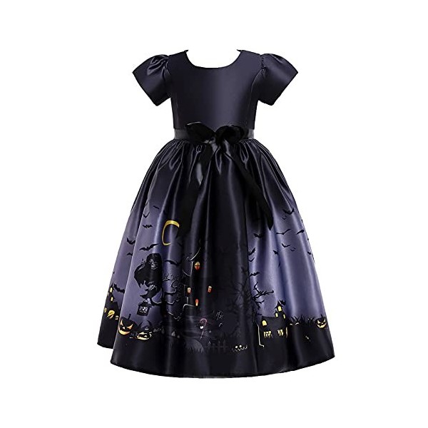 Xiaojiu DéGuisement Enfant Fille Deguisement Enfant Sorciere,Enfant 6 Ans Robe De Soirée Fille Cape Super Enfant Jupe Longue 