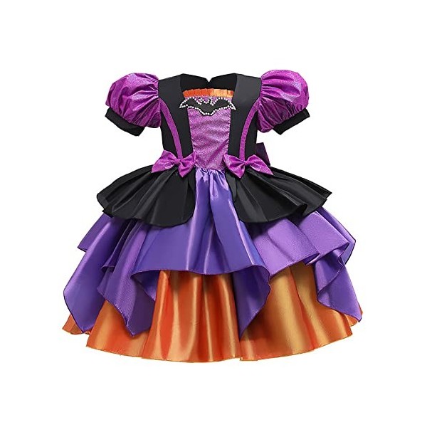 Xiaojiu Costume Halloween Bebe Costume D Halloween Enfant Fille,Robe De Noel Bebe Fille 2 3 Ans Robe pour Enfant Cape Dinvis