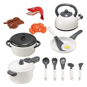 F Fityle Enfants Batterie de Cuisine Ensemble Vaisselle Jouets de Cuisine, 14pcs