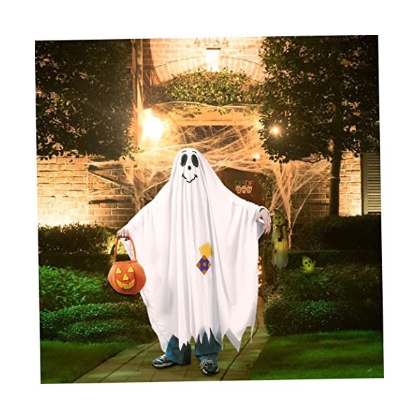 HoveeLuty Enfant Halloween Ghost Costume Kids Friendly Ghost Costume Kids White effrayant Face fantôme Face Costumes Hallowee