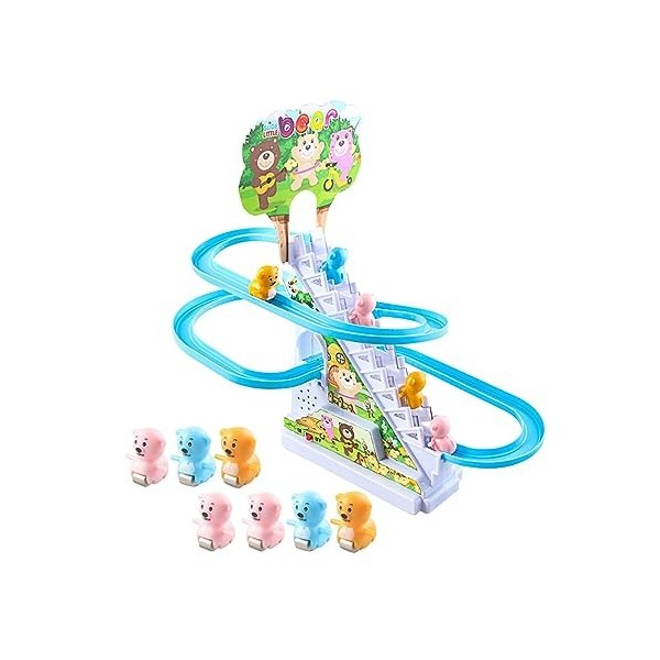 Amagogo Jouet descalade descalier dours, Jeu de Piste de Course dours, Jeu électrique de développement Amusant avec des l