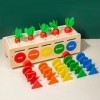 F Fityle Jouets Montessori, Jouet éducatif dapprentissage précoce, Cadeau dapprentissage avec boîte de Rangement, Blocs géo