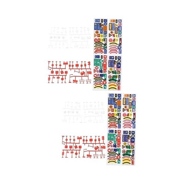 ULTECHNOVO 336 Pcs Jouets Pour Autocollants Playset Jeu De Rôle Jouet De Circulation Jouets De Signalisation Routière Autocol