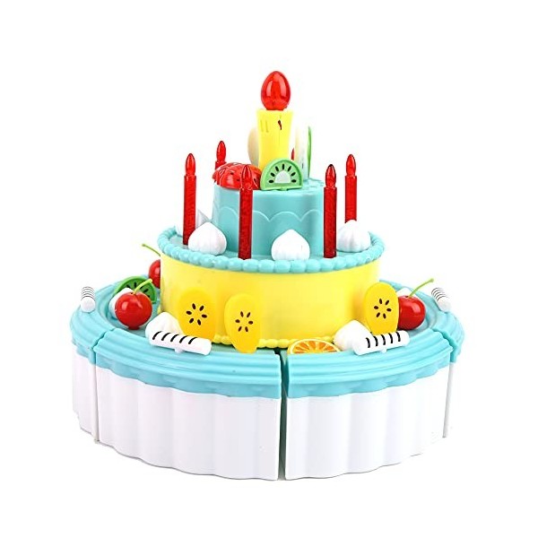 Agatige Gâteau Double Couche pour Enfant, Jouet éducatif de Maison de Jeu de Cuisine avec Son léger pour Fille Fraise 
