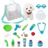 Cipliko Jeu pour Animaux Compagnie, Vet Pretend Play Doctor Set pour Chiot Chien Jouets, Kit médecin pour avec stéthoscope, s