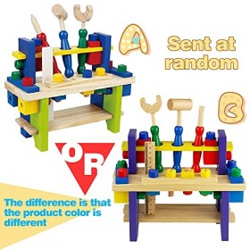 Nuheby Outils Enfant Jouet en Bois-Etablis Bricolage Enfant-Jeux dImitation Construction Jouet Fille Garçon 3 4 5 6 Ans