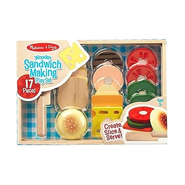 Melissa & Doug | Ensemble De Préparation De Sandwichs En Bois | 3+ | Pour garçon ou fille