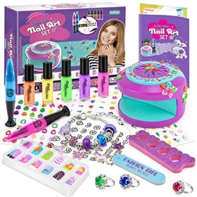 Cadeau Pour Filles Enfant 8 9 10 ans, Kit Vernis Enfant Pour Maquillage  Fille 6 7 8 9 10 12 Ans Kit Manucure pour Enfant Jeux