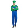 COXNSXX Super Plumber Brothers Costume adulte/enfant Jeu enfance Costume avec chapeau et moustache pour carnaval et cosplay