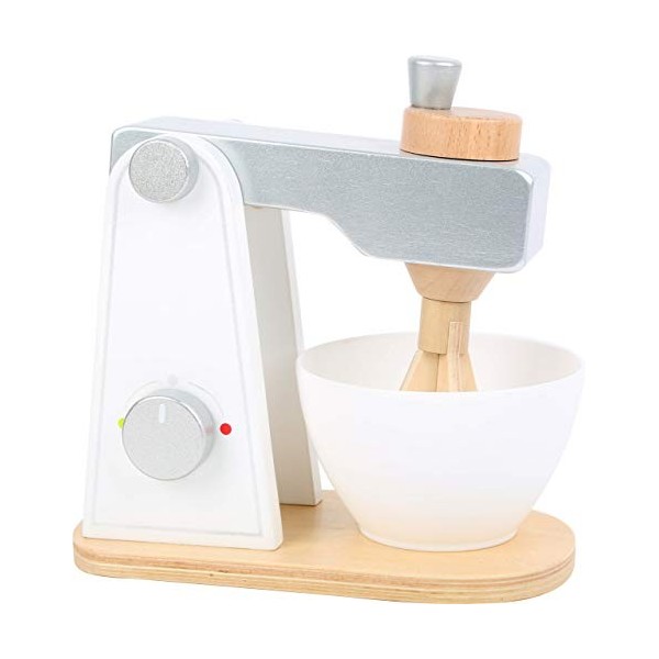 Small Foot 10595 Batteur en bois, accessoires pour la cuisine des enfants, avec partie supérieure mobile et bol agitateur, à 