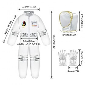 PLULON Costume dastronaute pour enfants NASA Space Pilot Space Jumpsuit avec casque Gants monoculaire pour faire semblant d