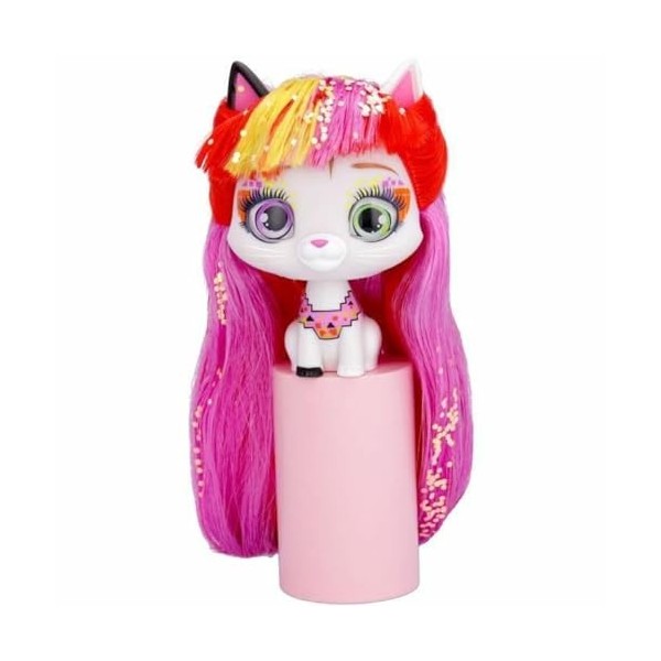 IMC VIP Pets Cats. Chat de 9,5 cm et Cheveux 30 cm Exp 6 pièces Mod Sdos, 713031, Multicolore