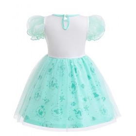 Lito Angels Deguisement Robe en Tulle Petite Sirene Princesse Ariel pour Enfant Fille Taille 3-4 ans, Vert étiquette en tiss