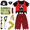 Costume de pirate pour enfant garçon - 134 à 140 cm - Costume dHalloween pour enfant garçon - Avec cache-œil - Foulard pour 