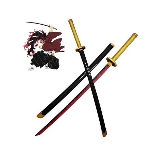 QHDPKU Épée De Tsugikuni Yoriichi, Épée De Tueur De Démons, Épée Kimetsu No Yaiba-Épée Nichirin,Demon Slayer Anime Katana Cos