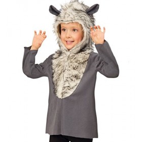 narrenwelt Wolf 116 Costume danimal avec capuche imitation fourrure