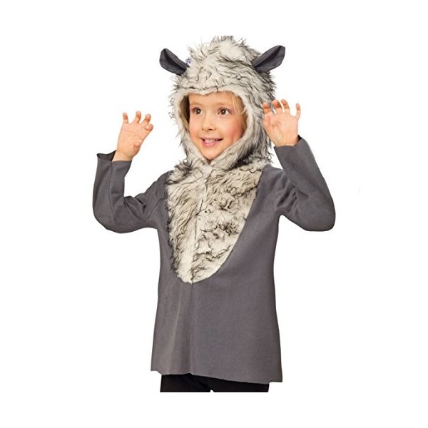 narrenwelt Wolf 116 Costume danimal avec capuche imitation fourrure