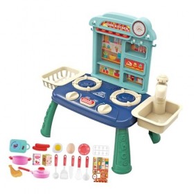 Oshhni Ensemble de Jeu pour Enfants, système de Cycle deau Automatique, avec Robinet de Travail à leau Courante et Vaissell