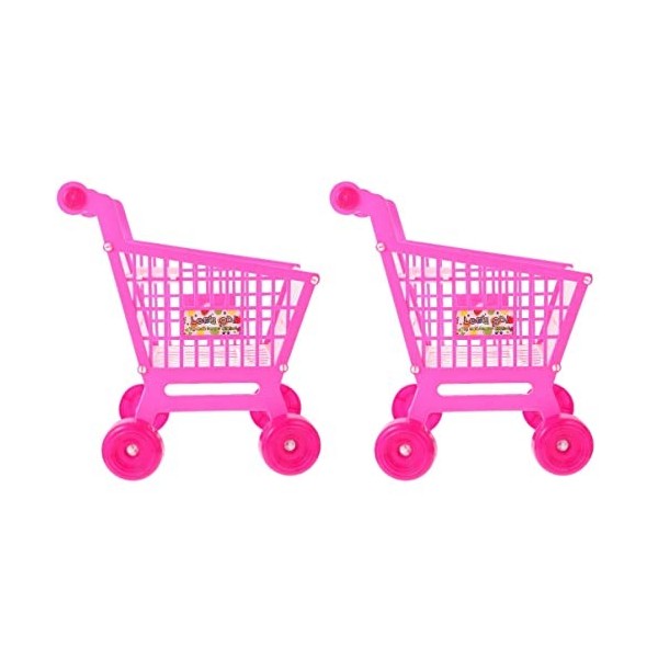 Toyvian 2 Pièces Panier Dachat Simulé Jeu De Courses pour Enfants Panier Dépicerie pour Enfants Caddie en Métal Panier Dac