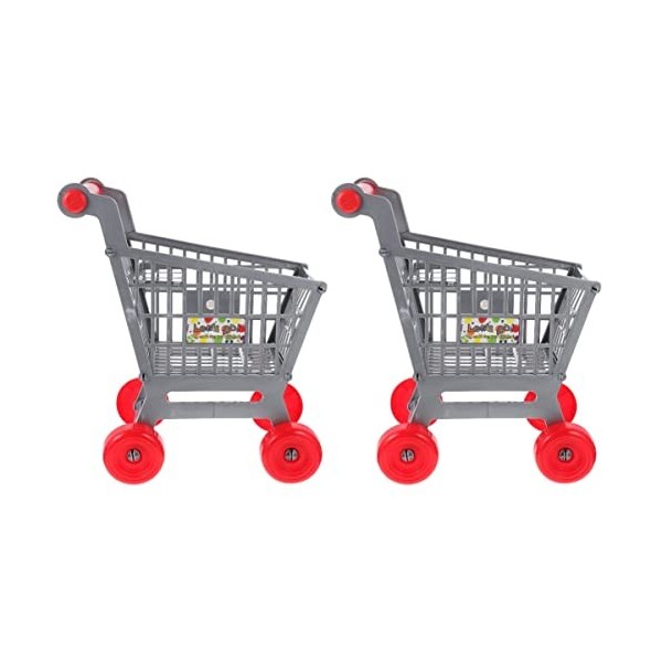 Toyvian 2 Pièces Panier Dachat Simulé Jeu De Courses pour Enfants Panier Dépicerie pour Enfants Caddie en Métal Panier Dac