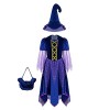 IEFIEL Ensembles Bebe Enfant Costume de Sorcière Halloween Déguisement Deluxe Filles Pâques Robe Avec Chapeau Baguette Sac De