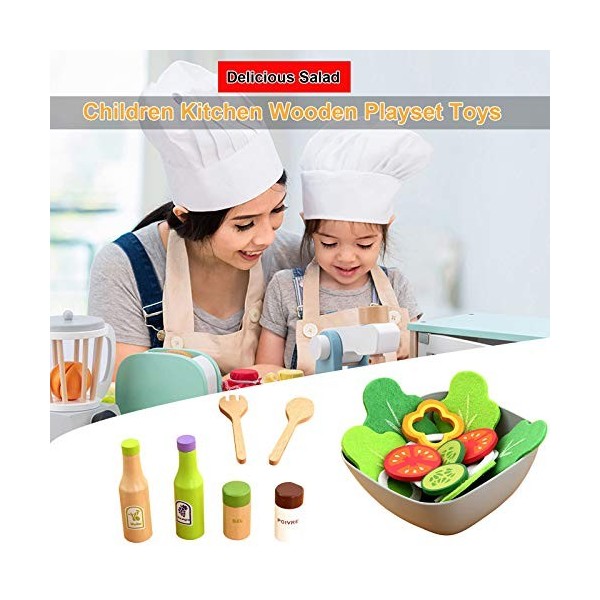 Ensemble de jeu pour enfants Ustensiles de cuisine Jouets de cuisine Ensemble en bois Délicieux ensemble Vegetabl Education L