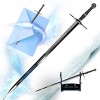 Swords and more Épée de The Witcher - Geralt de Riva - Épée en acier avec support - 21,6 cm - Épée miniature - Jeu vidéo - Ca