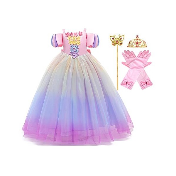 Costume de Carnaval Filles Princesse Robe de Aurora La Belle au Bois Dormant Déguisements Cosplay Halloween Noël Fête Robe de