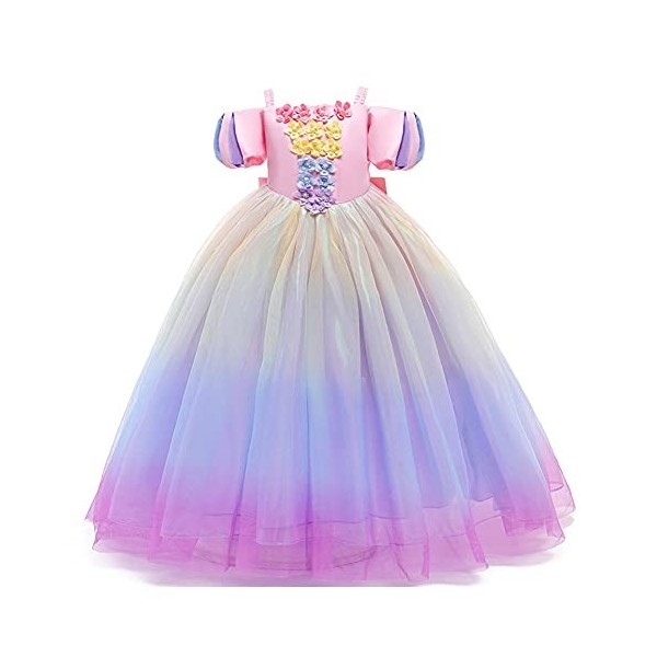 Costume de Carnaval Filles Princesse Robe de Aurora La Belle au Bois Dormant Déguisements Cosplay Halloween Noël Fête Robe de