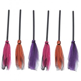 Gadpiparty 6 Pièces Balai dHalloween Jeux de Rôle Jouets pour Enfants Jouets Volants pour Enfants Baise Enfants Sorcières d