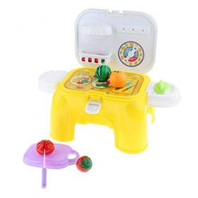 Backbayia Jouet de Chaise de Stockage Cuisson de Cuisine Cutting Fruits Légumes Enfant Jeu de Rôle Cuisine 